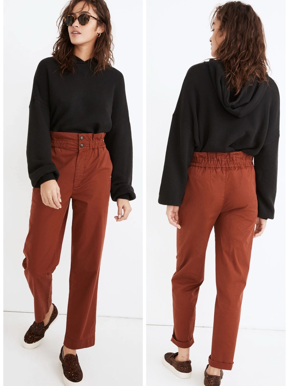 Madewell Paperbag Tapered Pants in Burnished Mahogany Size 8 EUC Office Capsule
